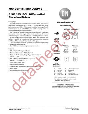 MC100EP16DG datasheet  